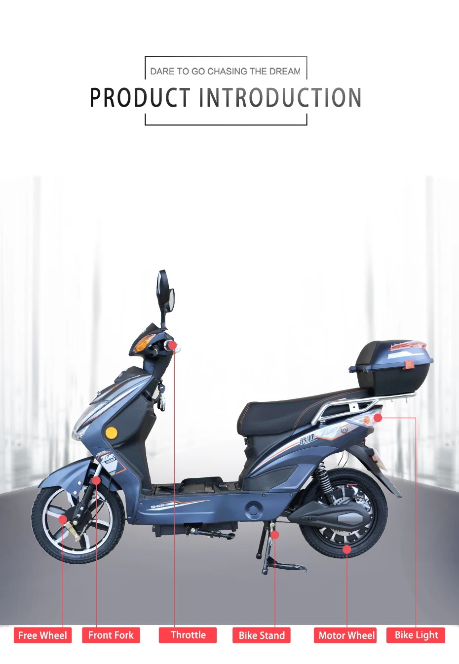 Flash Deal 48V 500W Electric Scooters Adults With Optional 48v 20A Lithium Battery And Lead Acid Luxury Type Electic Bike Electric Moto 3