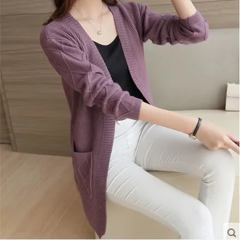 

New arrive 2019 Women Sweater Cardigan Female Cashmere Knitted Plus Size Coat Fashion Long Sleeve Loose Sweater