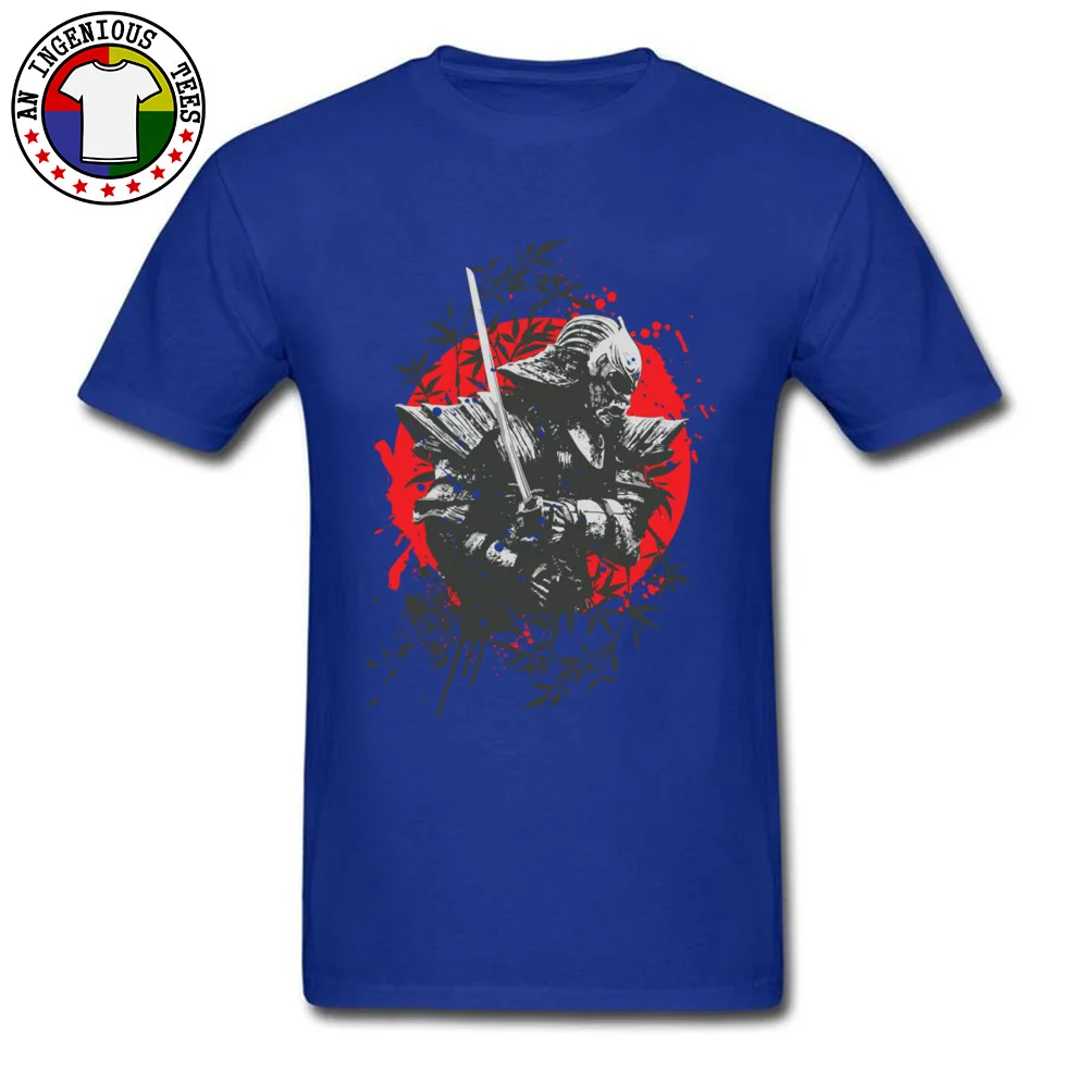 Faddish Men T-Shirt Crewneck Short Sleeve Pure Cotton Black Samurai Tops Shirts Fitness Tight Tops Tees Drop Shipping Black Samurai blue