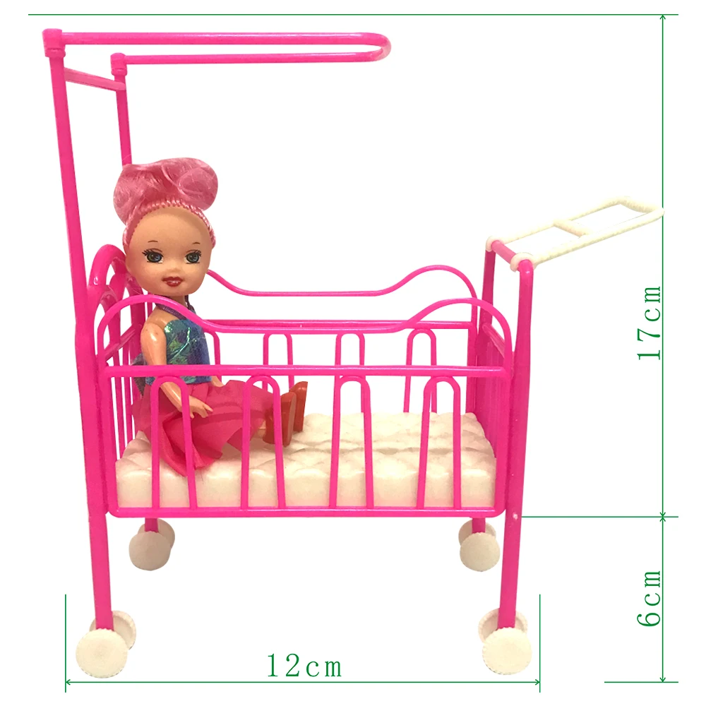 NK один комплект Кукла Аксессуары Детская кровать супер милая кроватка для маленьких куклы Келли для куклы Барби подарок для девочек любимый дизайн игрушки DZ