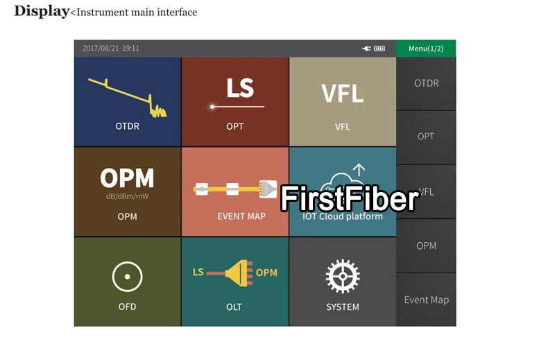 Профессиональный Волоконно-оптический рефлектометр OTDR с OPM OLS VFL OLT функции, отчет напечатан, сенсорный экран, fc, sc, st разъемы