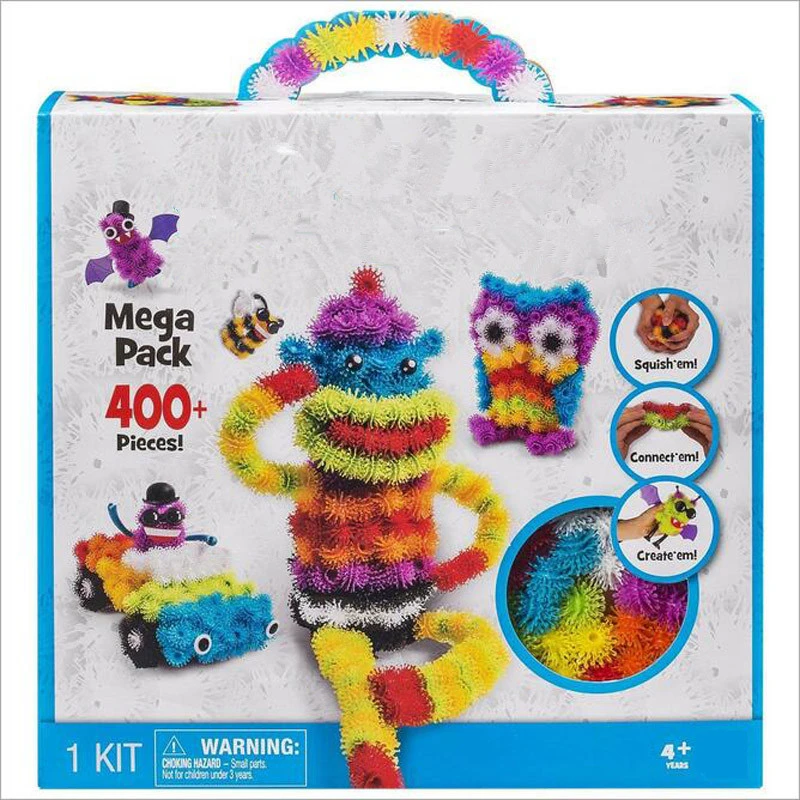 2016 Magic Puffer Мяч 1000 Шт. Аксессуары Построить Mega Pack животных DIY Сборка Лучший Блок букет Игрушка в Подарок Для Детей ems