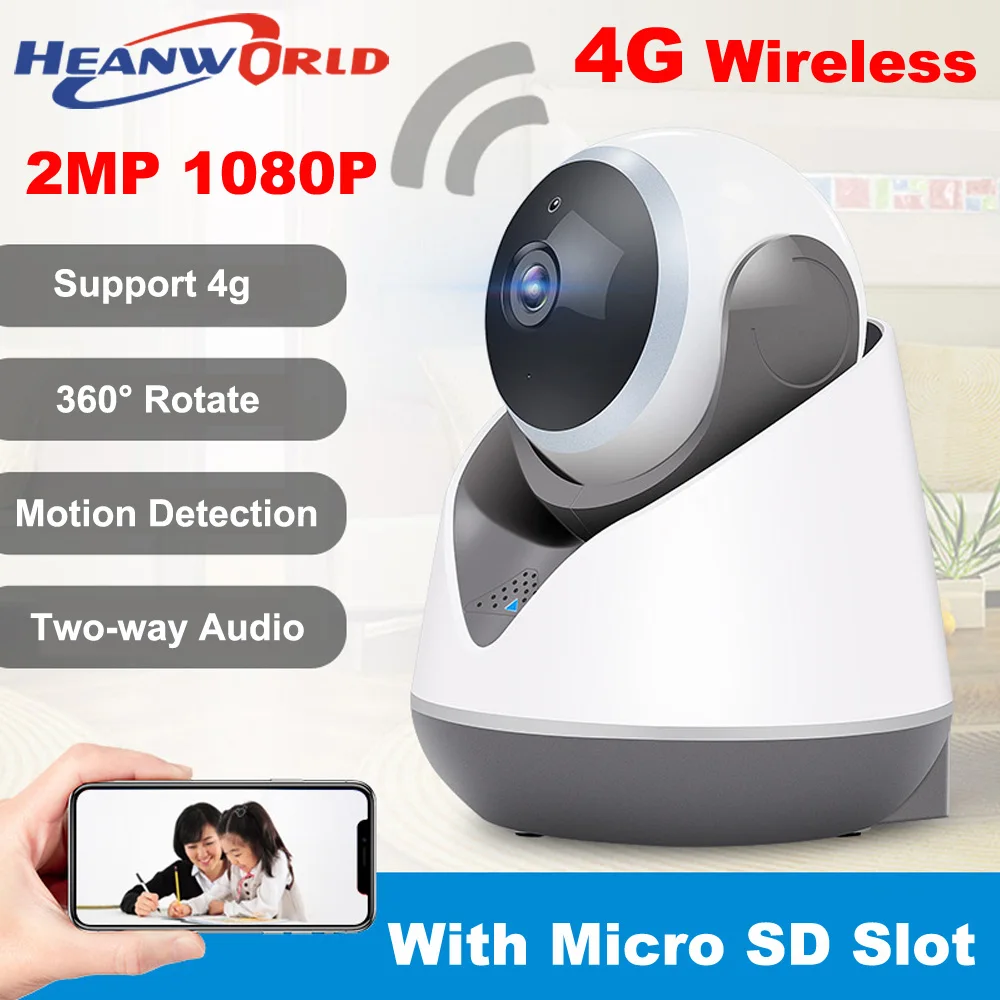 

Heanworld 1080P Wireless 4G SIM Card WiFi IP Camera 2.0MP PTZ Home Security Camera 3g CCTV with microphone sd slot night vision