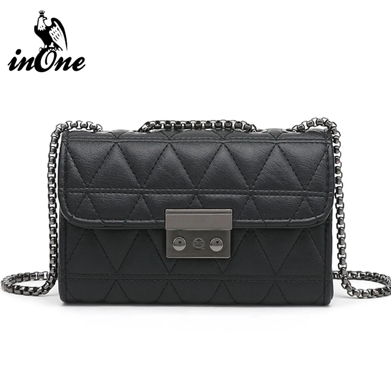 

INONE Solid Black Vegan Leather Stitch Crossbody Shoulder Bags For Women 2018 2019 Bolsa Feminina Cymka Bag Handbags and Purses
