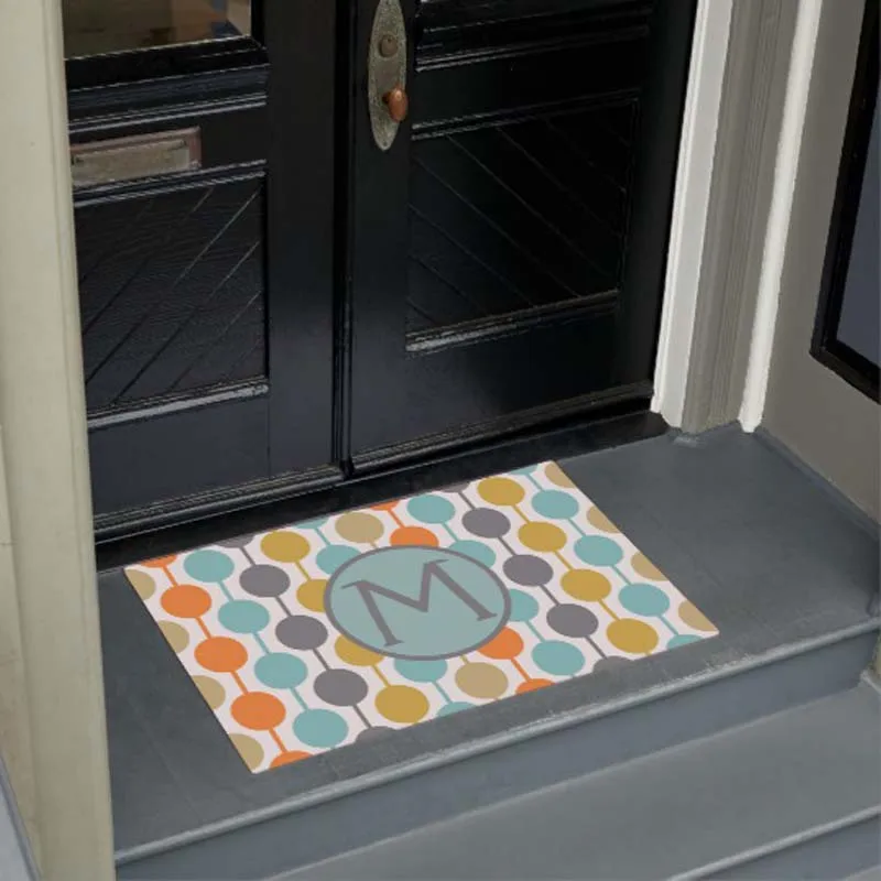 

Retro Circles Door Mat Mid Century Modern Home Decoration Entry Non-slip Door Mat Rubber Washable Floor