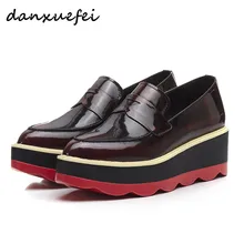 Для женщин натуральная кожа на платформе на плоской подошве брендовые дизайнерские для отдыха с острым носком броги эспадрильи Весенняя Новинка Мокасины