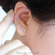 Новые серьги из серебра 925 пробы с пятью звездами, ассиметричные серьги из семи ушных раковин, креативная индивидуальность, большая износ, smallearrings law