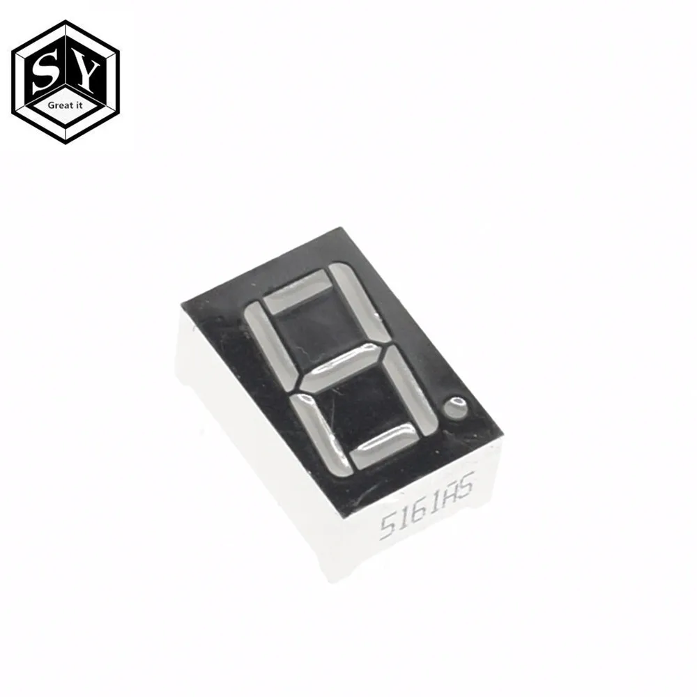 

10PCS Great IT 0.56 inch 1bit Common Cathode Digital Tube Red LED Digit Display 7 Segment 0.5inch 0.5 0.56 inch 0.56'' 0.56in
