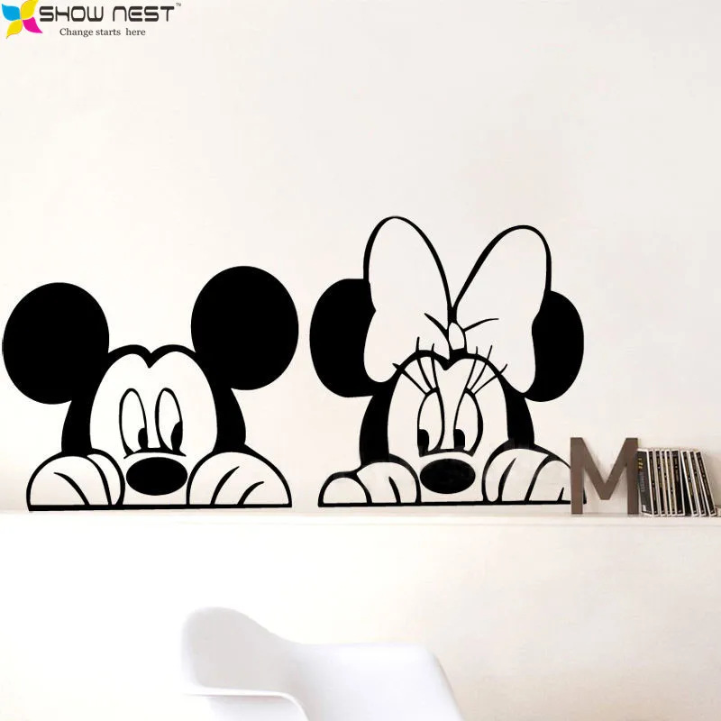 Kostenloser Versand Cartoon Mickey Minnie Maus Wand Decals Vinyl