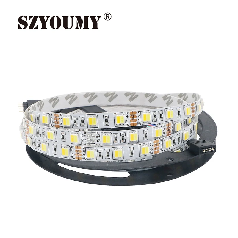 SZYOUMY SMD 5050 12 В двойной белый затемнения гибкий свет 60LED/m IP20 с 200 шт. 24key CCT Цвет температура контроллер