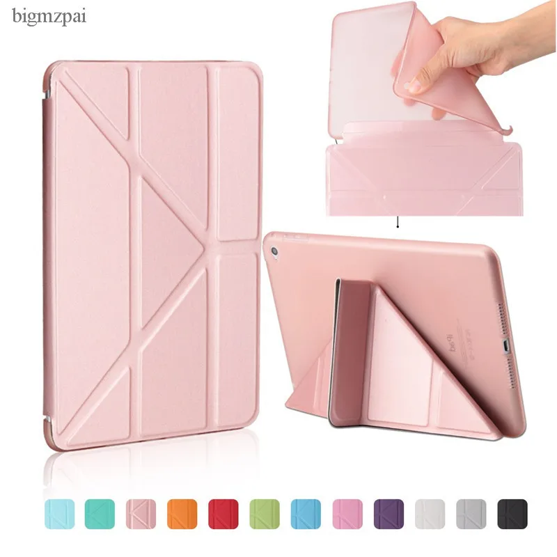 

For iPad Mini 4 Case Smart Wake Up Sleep Flip Stand Ultra Slim TPU Flexible Silicone Soft Back Front Protective Cover For mini 4