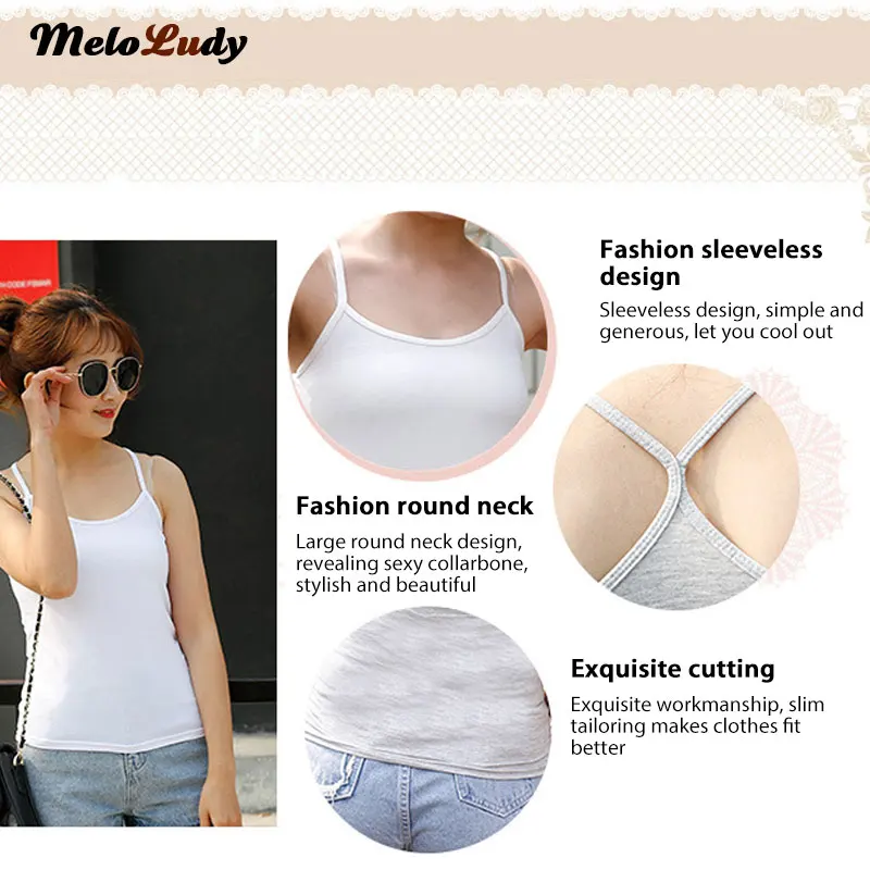 Жилет на бретельках хлопковый Летний жилет с тонкой нитью Y line camisole жилет|Майки| |
