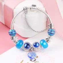 Couqcy подлинный посеребренный 925 Корона Бусины ключ кристалл сердце браслет подходит DIY браслет для женщин DIY ювелирные изделия