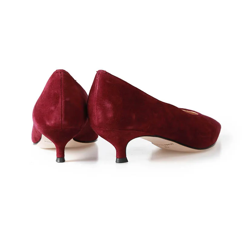Г. Весенняя Офисная женская обувь на высоком каблуке из овечьей замши туфли с острым носком, модельные туфли классические женские туфли-лодочки на высоком каблуке
