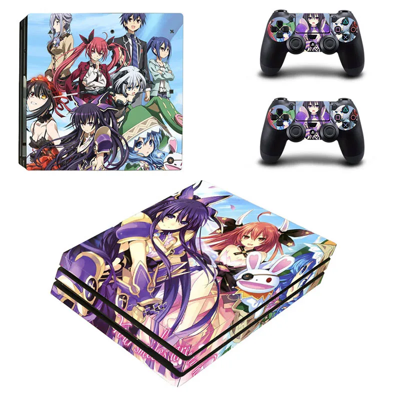 PS4 Pro Skin Six аниме наклейка Play station 4 Pro Tokisaki kurumi наклейка s для sony Playstation 4 Pro консоль и контроллеры - Цвет: YSP4P-1202