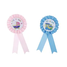 1 STÜCKE Es ist ein Mädchen/Boy Frohes Geburtstag Baby Shower Award Ribbon Abzeichen Partei-bevorzugungen Geschenk Baby Dusche Partei-abendkleid(China)