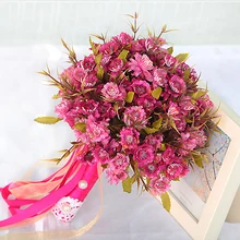 Деревенский Свадебный букет из роз бежевый цветок Лаванды Свадебный букет романтическая Buque Casamento букет De Mariage