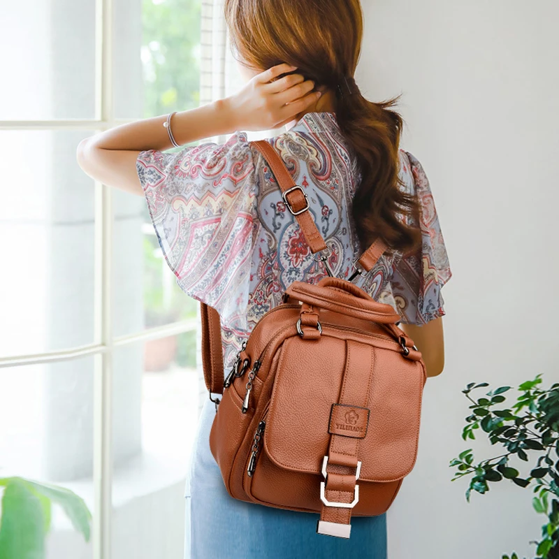 Mochilas de diseñador Simple de moda para mujeres 2018 mochilas escolares de cuero suave para adolescentes niñas mochilas pequeñas femeninas casuales Mochila Mochilas de diseñador Simple de moda para mujeres 2018 mochilas escolares de cuero suave para adolescentes niñas mochilas pequeñas femeninas casuales Mochila