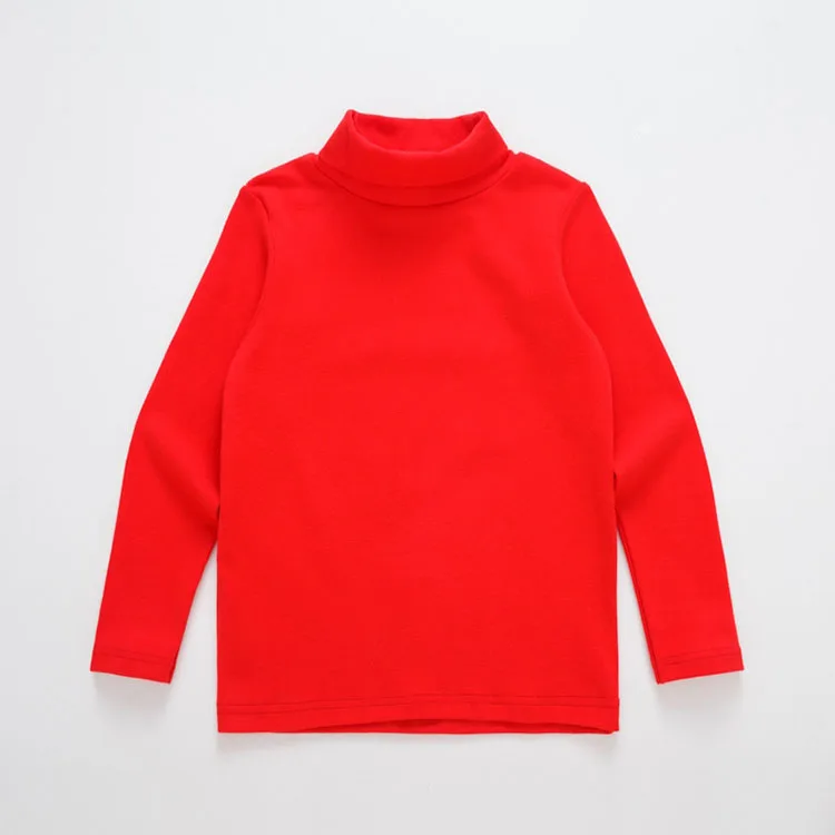 Menino da Criança Tops para Meninas Manga Longa Rosa Claro Algodão Gola Outono Inverno Quente Engrosse Miúdos 4 5 6 7 8 9 10 11 12 Anos 6 algodão gola outono inverno quente engrosse tops