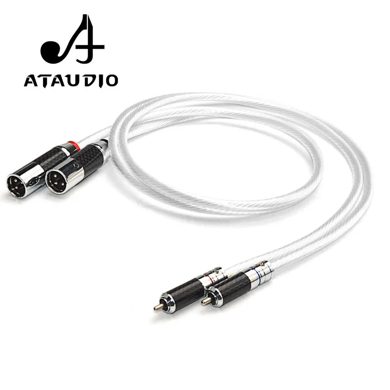 ATAUDIO посеребренный Hi Fi XLR папа к RCA Мужской кабель end 2rca 2 xlr Аудио 1 м 3 м|Кабели VGA| |