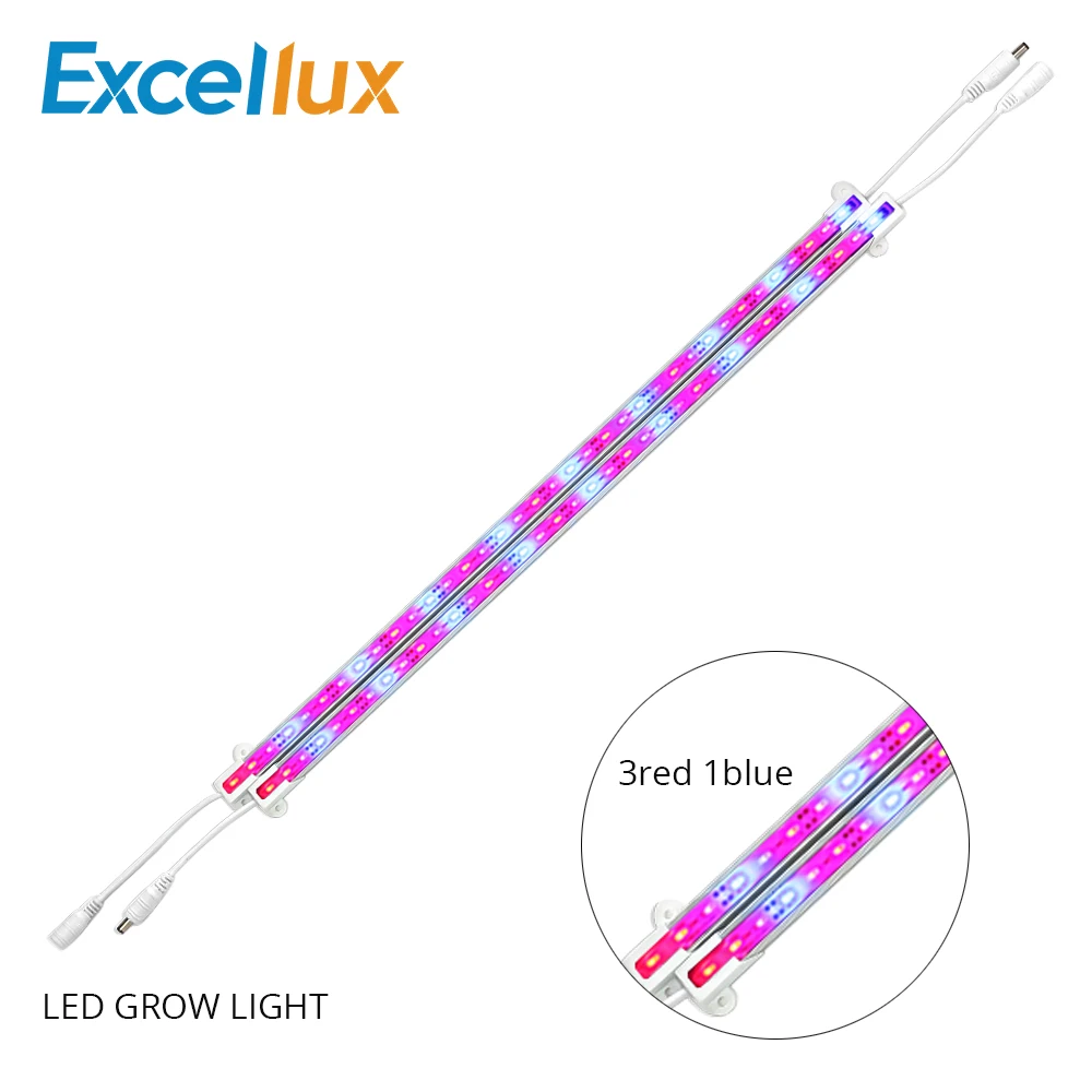 

2PCS 0.5M DC12V LED Grow Light BAR 5630 LED Bar Light Waterproof Full Spectrum Growing Lights 3Red 1Blue / LEDs Lamp for Plants