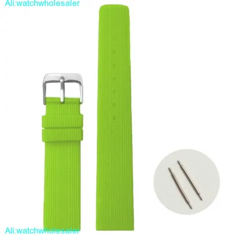 20mm Neon Green Color Silicone Jelly Rubber Unisex Watch Band Straps WB1071G20JB