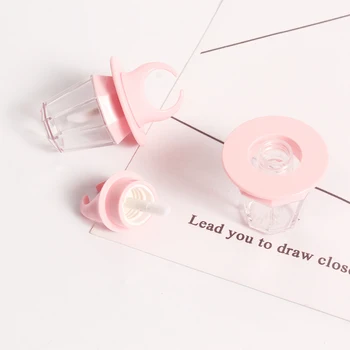 

Empty Pink Plastic Lip Gloss Tube DIY Cute Cosmetic Polygon Lip Oil Container Clear Diamond Shape Lip Gloss Refillable Bottle