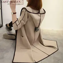 Повседневная Женская куртка осенняя куртка с капюшоном модная длинная куртка-кардиган верхняя одежда с длинными рукавами кардиган AA2723 YQ