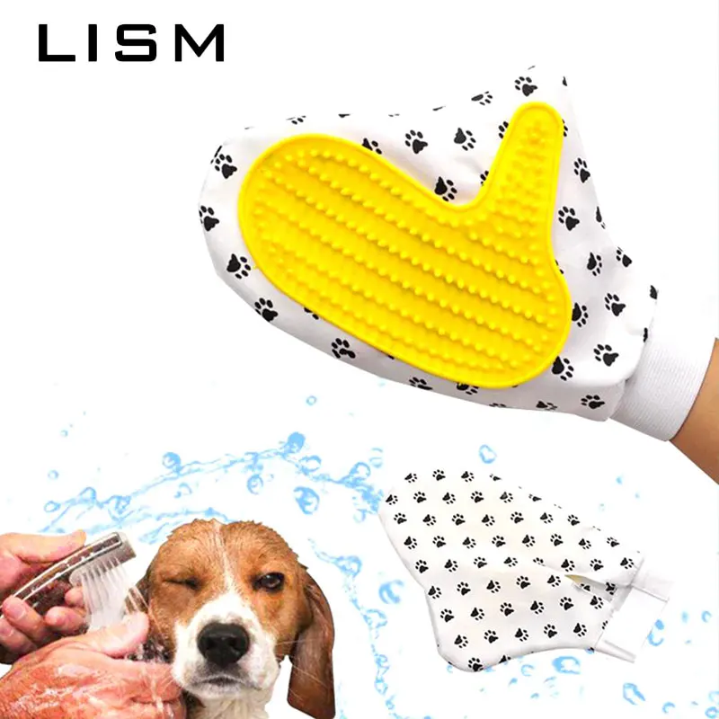 

Pet Dog Cat Brush Gloves Cat Dog Grooming Bath Comb Rubber Gloves Hair Wash Cleaning Gloves Efficient Tool Pet Dog Shower Brush
