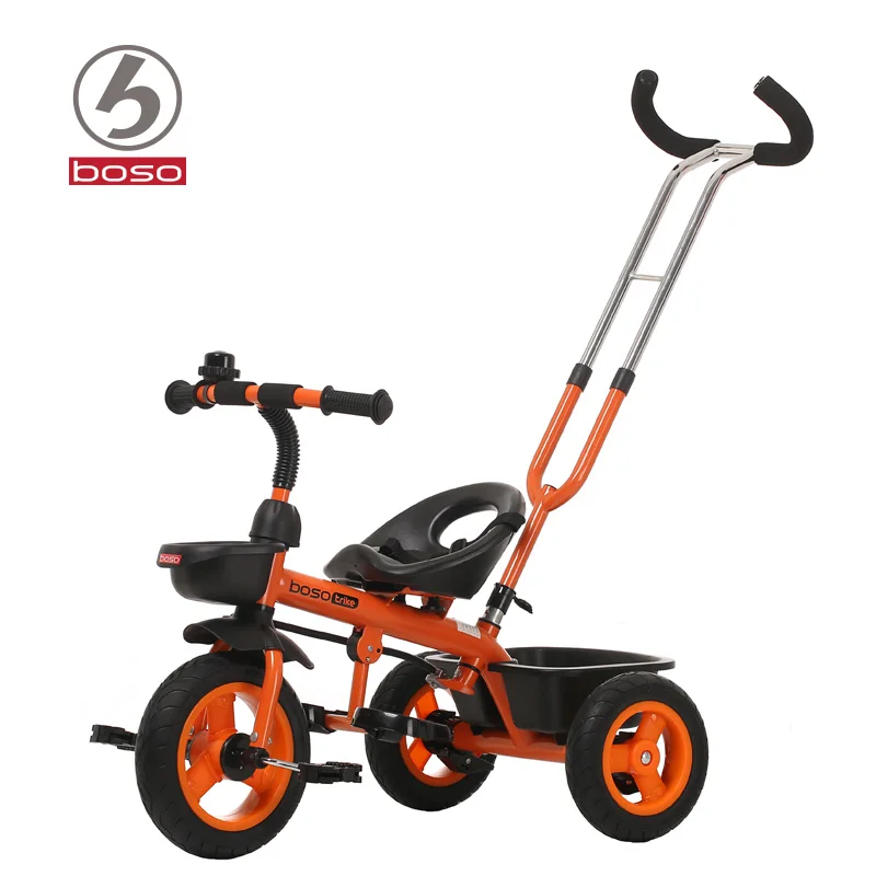 cheap BOSO simplee child tricycle with adjustable back handlebar, practical baby bike child walker with steel frame