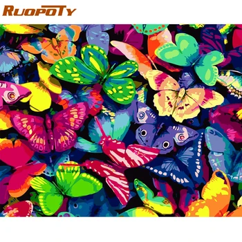 

RUOPOTY Frame Butterfly DIY Painting By Numbers Kits Modern Home Wall Art Picture Acrylic Coloring By Numbers Artwork 40x50cm