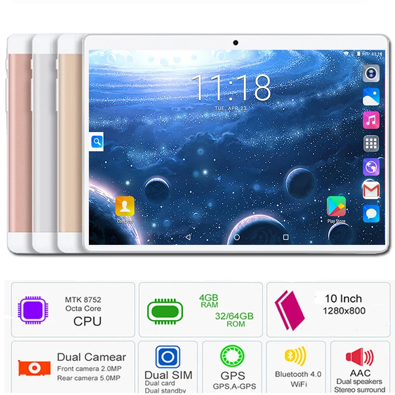 Новинка 2019 10 дюймов 4G FDD LTE планшет Octa core 1280x800 IPS HD 5.0MP 4 Гб RAM 64 ROM Android 8 0 GPS планшеты 1