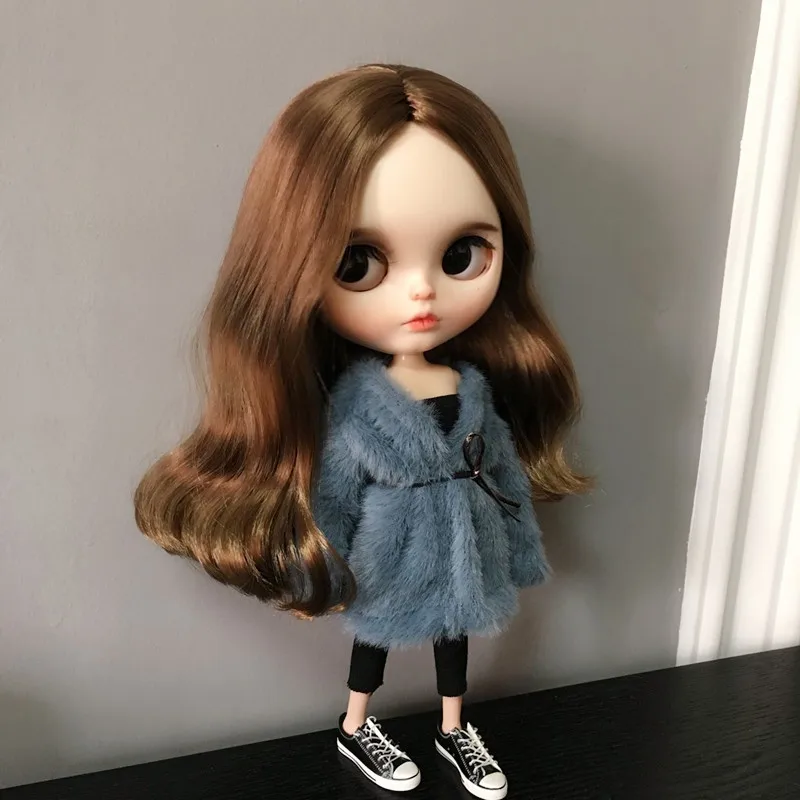 Модное роскошное меховое пальто для куклы Blyth, одежда 1/6 года, аксессуары для куклы bjd, одежда для девочек, одежда для Azone Kurhn