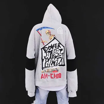 

Streetwear Hooded Zip Hoodies Jacket Coat Men Autumn Windbreaker Long Warm Fleece Hoodie Jackets Mens Swag Hip Hop Punk Trench