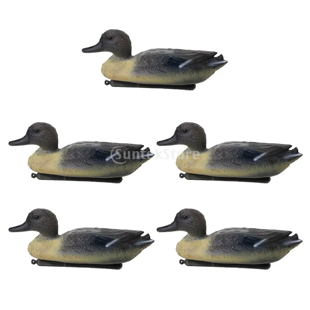 5 Pieces Lifelike Floating Male Duck Decoy Drake Hunting Decoys Garden Yard Decor Greenhand Gear