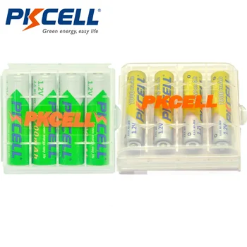 

4PCS AA Rechargeable Battery 1.2V Ni-MH 2200mAh Batteries + 4PCS AAA 1000mAh Rechargeable Batteries With 2Pcs Battery Case Boxes