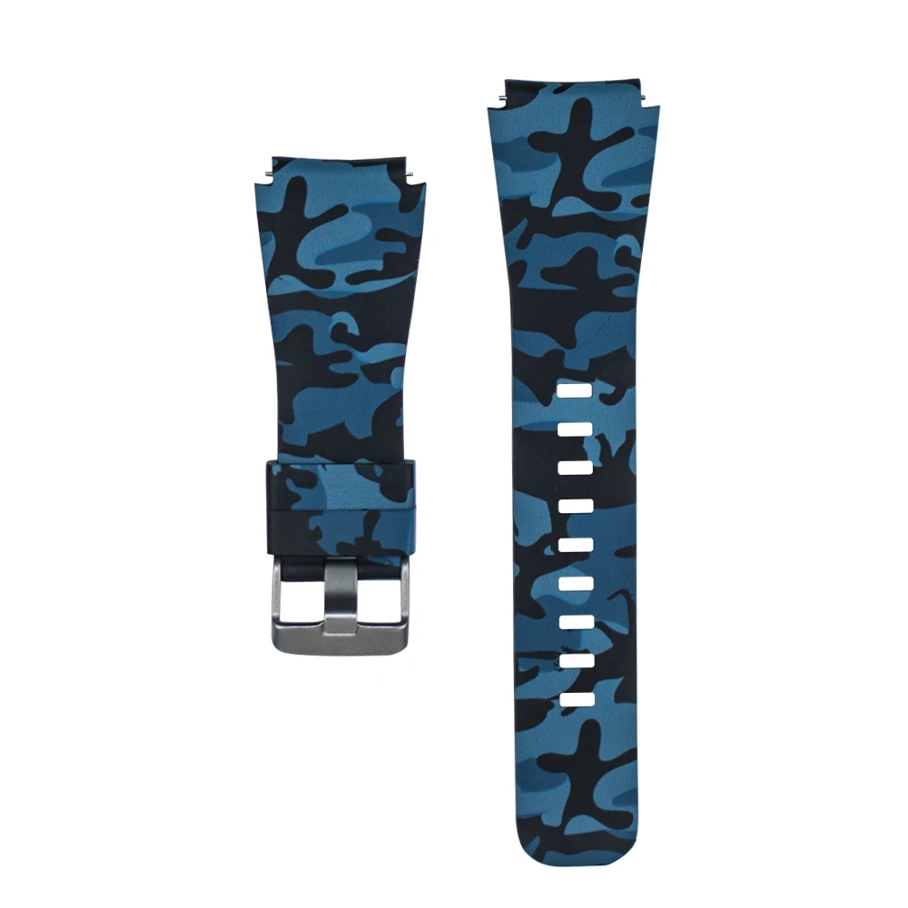 Camo Silicone Watch Band Strap for Xiaomi Huami Amazfit Pace 22mm Smart Watch Camouflage Replacement Wrist band strap bracelet - Цвет ремешка: Camo blue