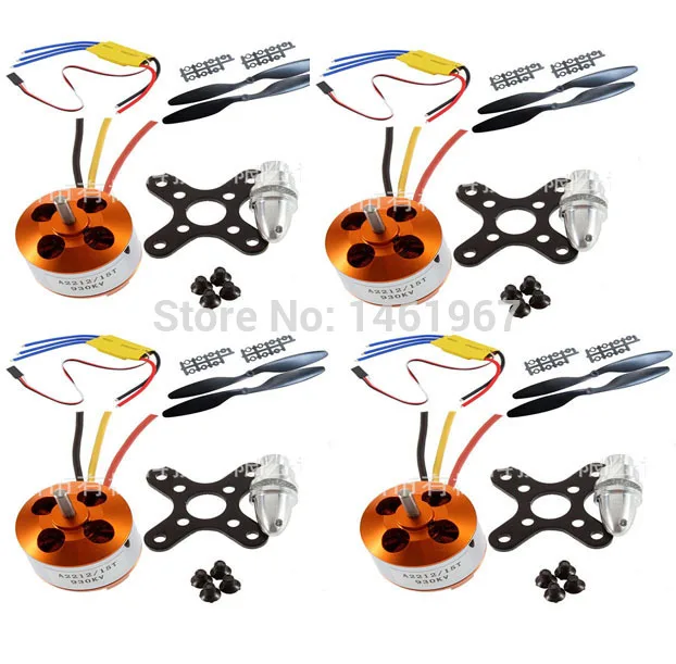 

4set/lot A2212 Brushless Outrunner Motor +30A ESC+1045 Propeller(1 pair) Quad-Rotor Set for RC Aircraft Multicopter