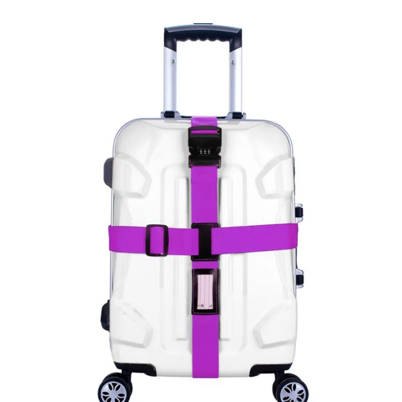 

Luggage Strap Cross Belt Packing Adjustable Travel Suitcase Nylon 3 Digits Password Lock Buckle -OPK
