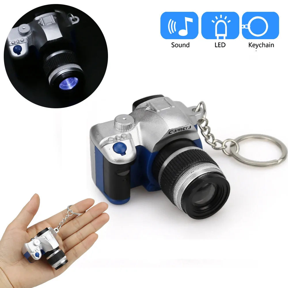

Keyring Women Bag Car Keyholder Cute Cartoon Mini Camera Keychain With LED Light And Sound Keyfob Kids Toy Gift 9.21