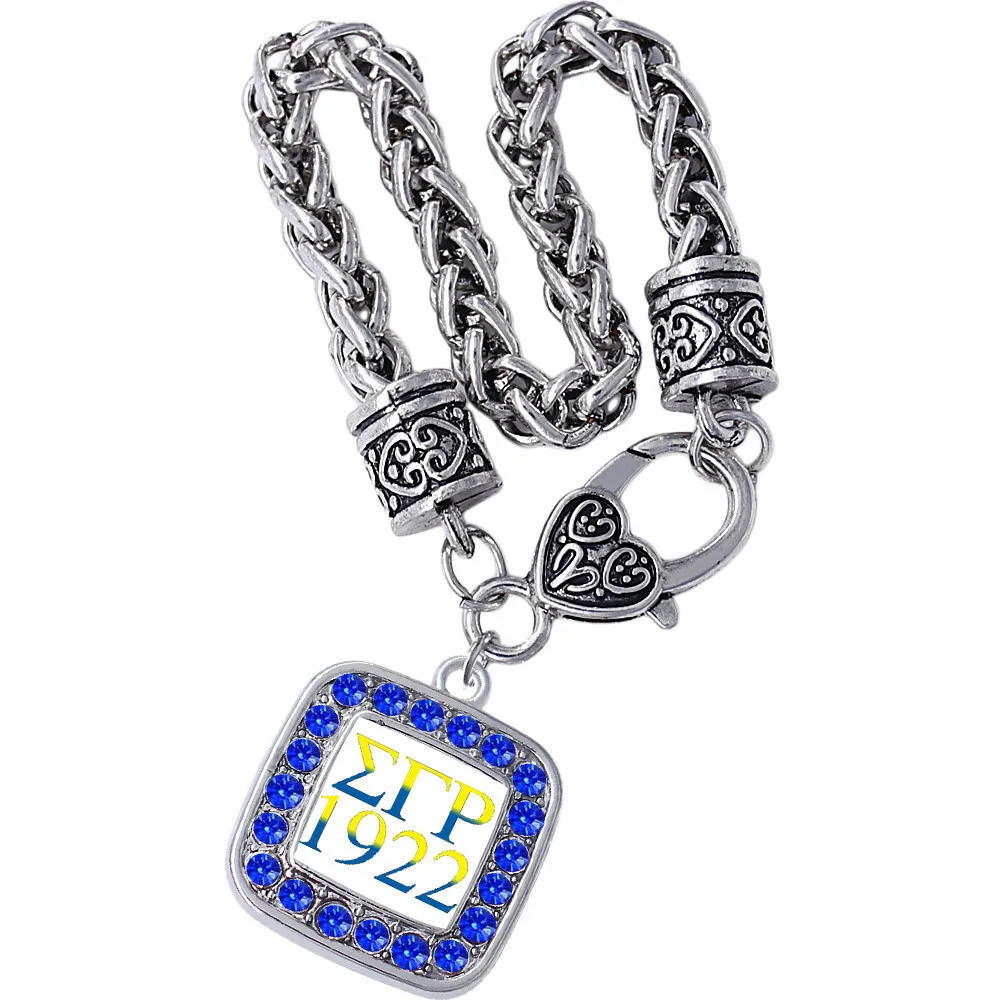 Двойной нос греческая буква sigma gamma rho подвесной браслет 1922 sorority диско шар бусины