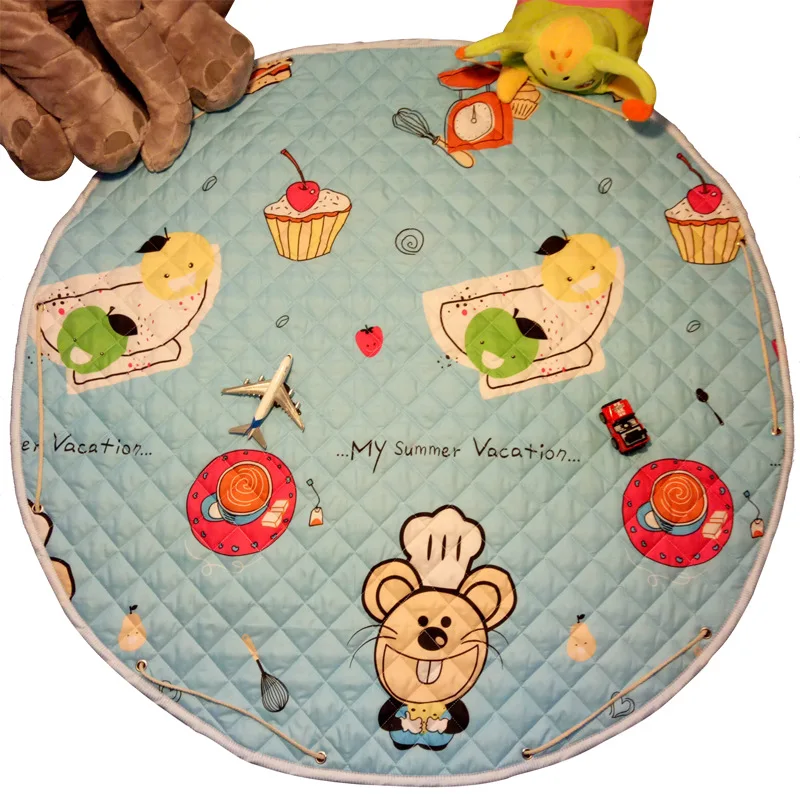 Милая спальня гостиная напольные коврики ковер, Круглый Пол коврик Детские игровые коврики детские игрушки коврик, Детские ползающие одеяла игрушки сумка для хранения