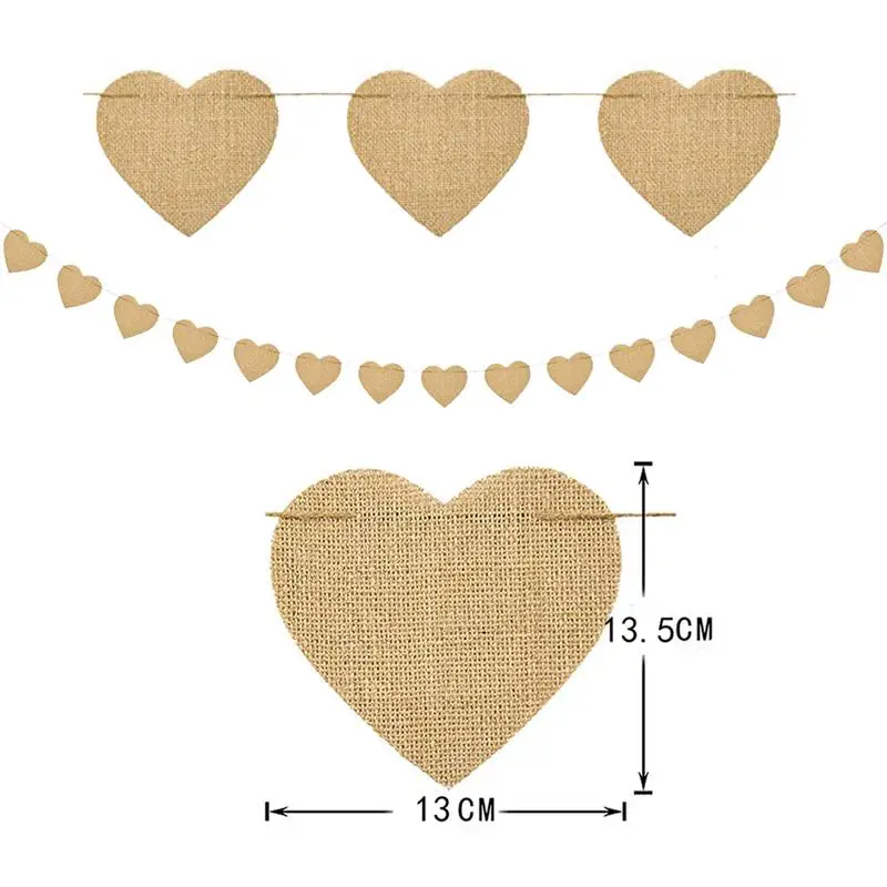 Wedding Party Banner Heart Shaped DIY Hanging Pennant for Valentine Baby Shower Decor | Дом и сад