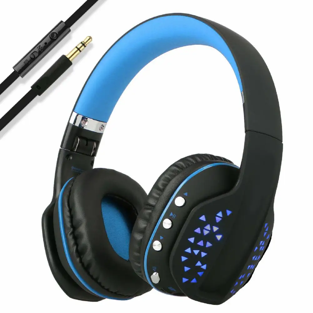 Складные bluetooth-наушники с шумоподавлением проводные игровые гарнитуры микрофон с расширяемым светодиодный подсветкой для PS4 xbox Tablet PC Phone