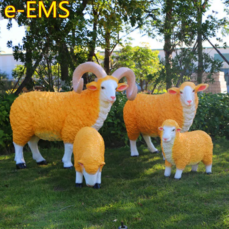 

Simulation Sheep Furnishings Colophony Crafts Flower Gardens Landscape Decoration Animal Model Statue G2318
