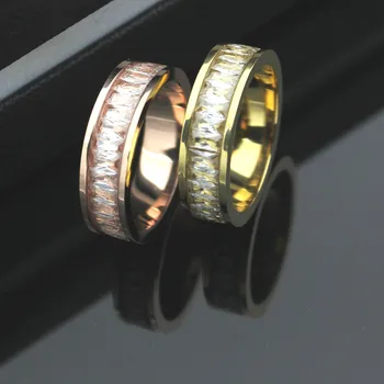 

Brand hot sale titanium steel rose gold rings jewelry wholesale T fashion jewelry lover Valentine gift for women couple ring