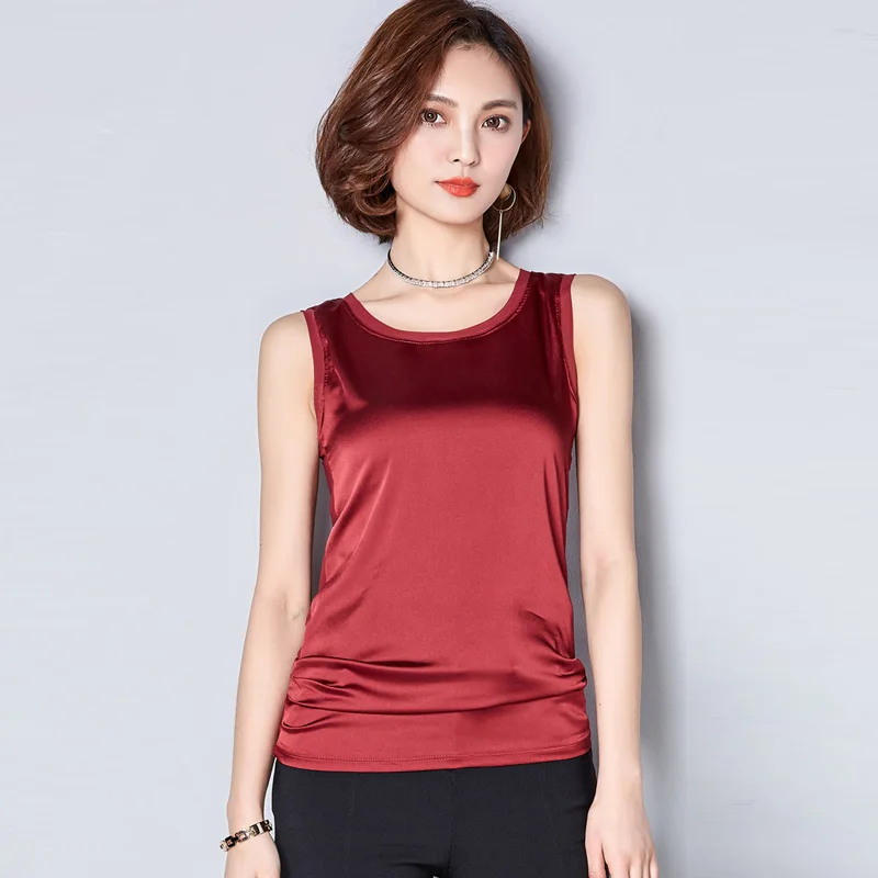 2022 Summer Silk Crop  top  Vest Camisole Soie Gilet  Women 