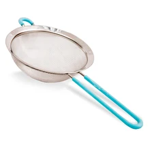 304 тонкая нержавеющая сталь сетчатый фильтр Дуршлаг Мука сито с силиконовой ручкой, сок и чай сито для муки инструменты