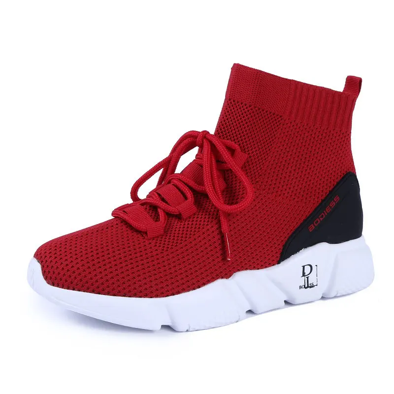 

2018 autumn new Korean version of the female high to help increase the breathable high-elastic light bottom flying woven women's