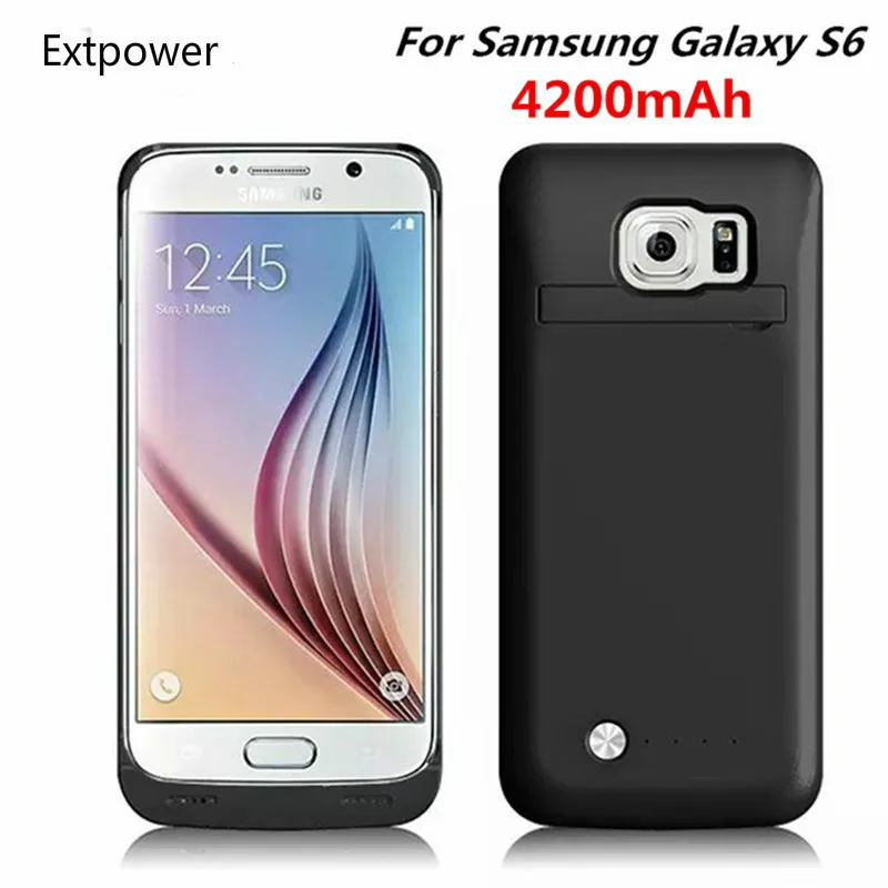 Ext power для samsung Galaxy S6 edge чехол зарядки 4200 мАч ультра тонкий быстрой резервный |